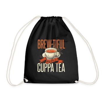 Tea Quote Funny Pun Tea Drinker - Drawstring Bag - black - Front