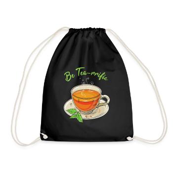 Tea Pun - Drawstring Bag - black - Front