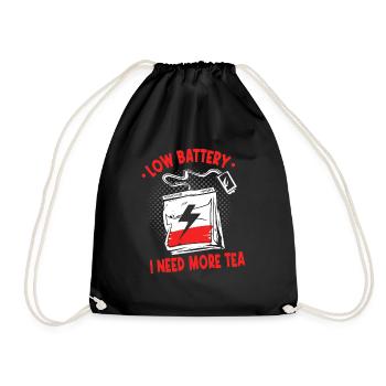 I need more tea | Teabag | Funny Tea Infusion - Drawstring Bag - black - Front