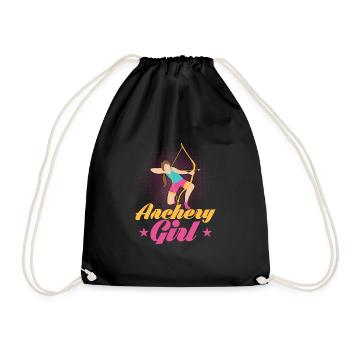 Archery Girl Bow & Arrows Target Archer - Turnbeutel - Schwarz - Vorne