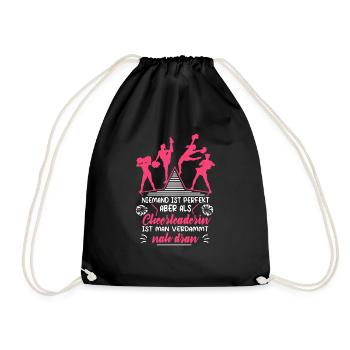 Cheerleading Cheerleaderin Niemand ist perfekt - Turnbeutel - Schwarz - Vorne