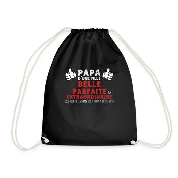 Super Papa de fille Design Special Fete - Sac de sport léger - noir - Devant