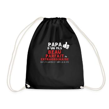 Super Papa de fils Design Special Fete - Sac de sport léger - noir - Devant