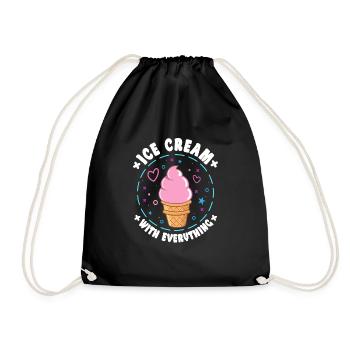 Crème glacée avec tout Gelato Lover Idée cadeau - Sac de sport léger - noir - Devant