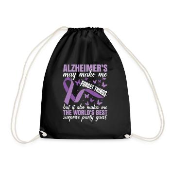 Bewusstsein für Alzheimer | Lila Band | Dement - Turnbeutel - Schwarz - Vorne