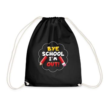 Pencil Bye Schools Out Happy Last Class - Drawstring Bag - black - Front