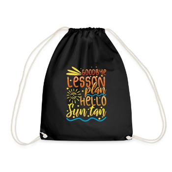 Bye School Out For Teacher Hello Summer - Drawstring Bag - black - Front