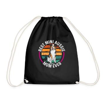 Miniature Australian Shepherd - Drawstring Bag - black - Front