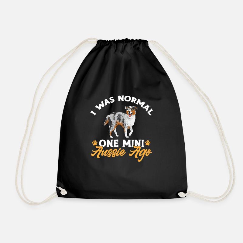 Miniature Australian Shepherd - Drawstring Bag - black