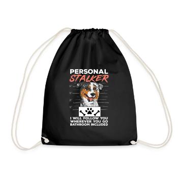 Miniature Australian Shepherd - Drawstring Bag - black - Front