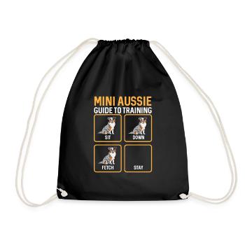Miniature Australian Shepherd - Drawstring Bag - black - Front