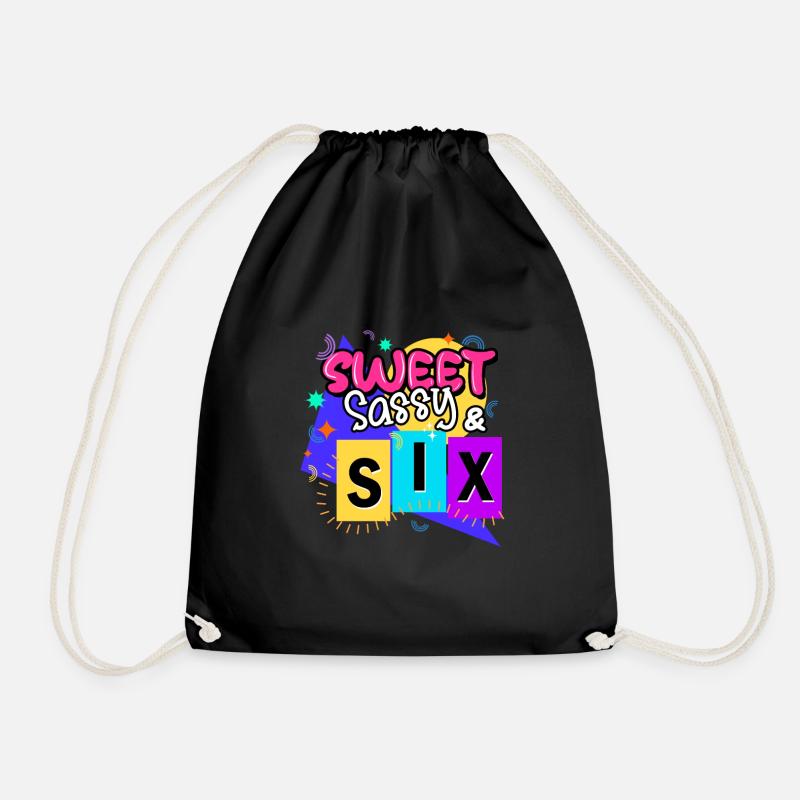 Sweet Sassy & Six - Drawstring Bag - black