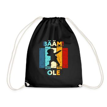 Ole Geschenk Name Vorname Geburtstag - Turnbeutel - Schwarz - Vorne