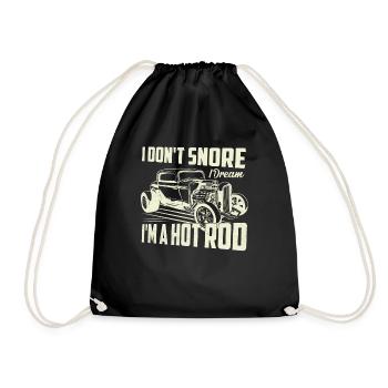 I Don't Snore I Dream I'm A Hot Rod Classic Retro - Drawstring Bag - black - Front