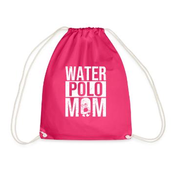 Water Polo Mom Game Day Swim Team Mama Love Swim - Drawstring Bag - fuchsia - Front