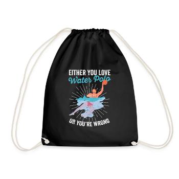 Either you love water polo or you lie down - Drawstring Bag - black - Front