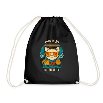 Ceci est ma chemise Bahamas Cool Retro Cat Summer - Sac de sport léger - noir - Devant