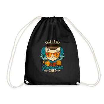 This is my Jamaican Shirt Retro Cat Jamaica - Drawstring Bag - black - Front