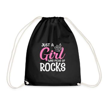 Juste une fille qui ramasse des minéraux rocheux - Sac de sport léger - noir - Devant