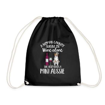 Miniature Australian Shepherd - Drawstring Bag - black - Front