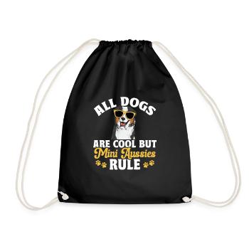 Miniature Australian Shepherd - Drawstring Bag - black - Front