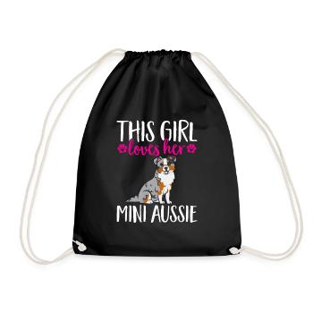 Miniature Australian Shepherd - Drawstring Bag - black - Front