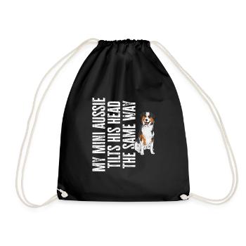Miniature Australian Shepherd - Drawstring Bag - black - Front