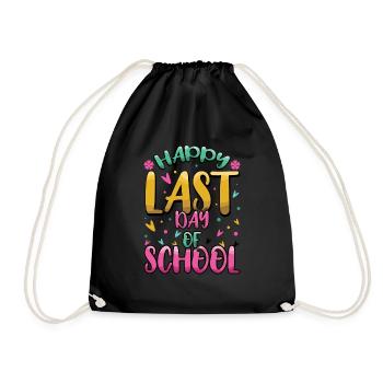 Bye School Day Happy Last Class Teacher Student - Drawstring Bag - black - Front