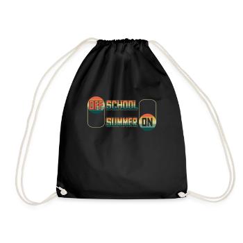 Retro Off School Out Summer On Teacher Student - Drawstring Bag - black - Front