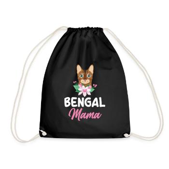 Katze Bengalkatze - Turnbeutel - Schwarz - Vorne