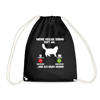 Heilige Birma Katze - Turnbeutel - Schwarz - Vorne