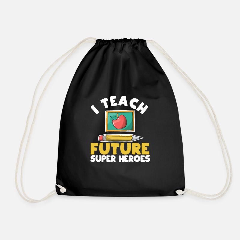 I Teach Future Superheroes Funny Kindergarten - Turnbeutel - Schwarz