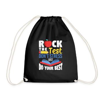 Rock The Test No stress, do your best Instructor - Drawstring Bag - black - Front