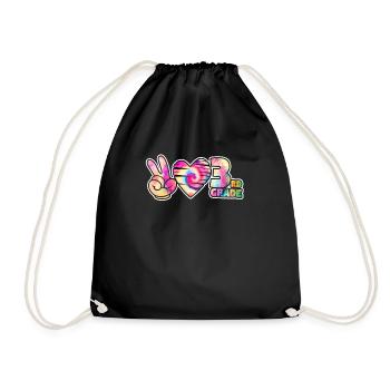 Peace Love Third 3rd Class Squad Back To School - Drawstring Bag - black - Front