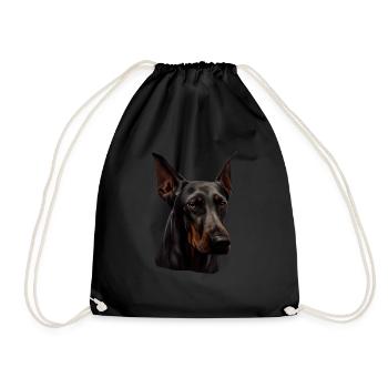 Doberman Dobermans Chien Chiens chiot Doberman - Sac de sport léger - noir - Devant