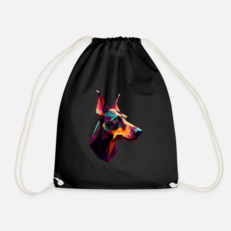 Doberman Dobermans Dog Dogs Puppy Doberman - Drawstring Bag - black
