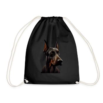 Doberman Dobermans Chien Chiens chiot Doberman - Sac de sport léger - noir - Devant