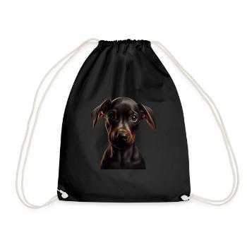 Doberman Dobermans Chien Chiens chiot Doberman - Sac de sport léger - noir - Devant