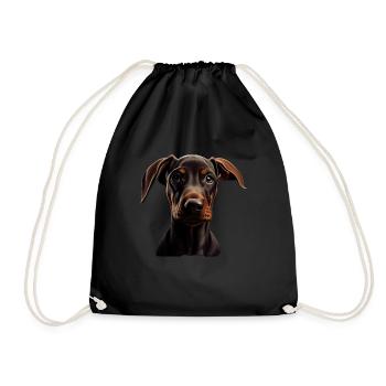 Doberman Dobermans Chien Chiens chiot Doberman - Sac de sport léger - noir - Devant