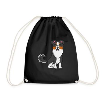 Miniature Australian Shepherd - Drawstring Bag - black - Front