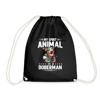 Dobermann Pinscher Hund Dobie - Turnbeutel - Schwarz - Vorne