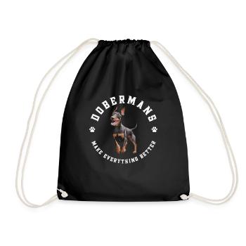 Doberman Pinscher Chien Dobie - Sac de sport léger - noir - Devant