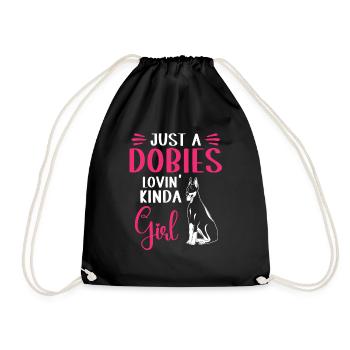 Doberman Pinscher Dog Dobie - Drawstring Bag - black - Front
