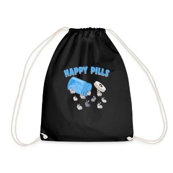 Happy Pills Rabbit Breed Funny Netherland Dwarf - Drawstring Bag - black - Front