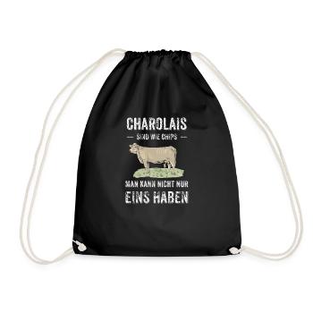Charolais Rind I Frankreich Rinderzucht für - Turnbeutel - Schwarz - Vorne