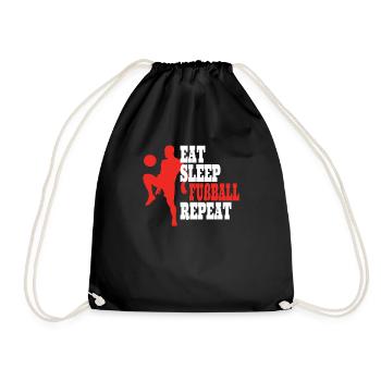 Fußballzubehör Geschenkidee Fußballfan - Turnbeutel - Schwarz - Vorne
