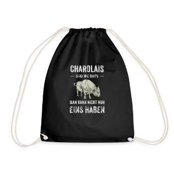 Charolais Rind I Frankreich Rinderzucht für - Turnbeutel - Schwarz - Vorne