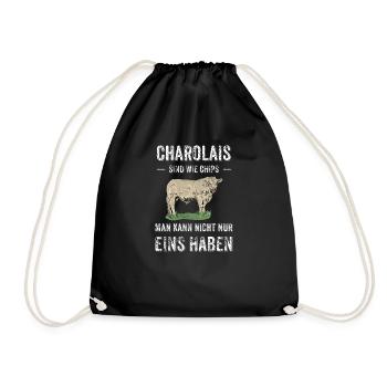 Charolais Rind I Frankreich Rinderzucht für - Turnbeutel - Schwarz - Vorne