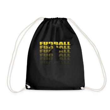 Fußballzubehör Geschenkidee Fußballfan - Turnbeutel - Schwarz - Vorne