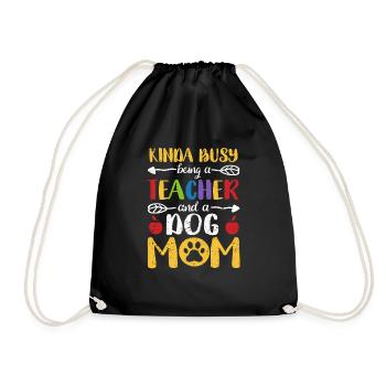 Somehow busy as a teacher and dog mother - Drawstring Bag - black - Front